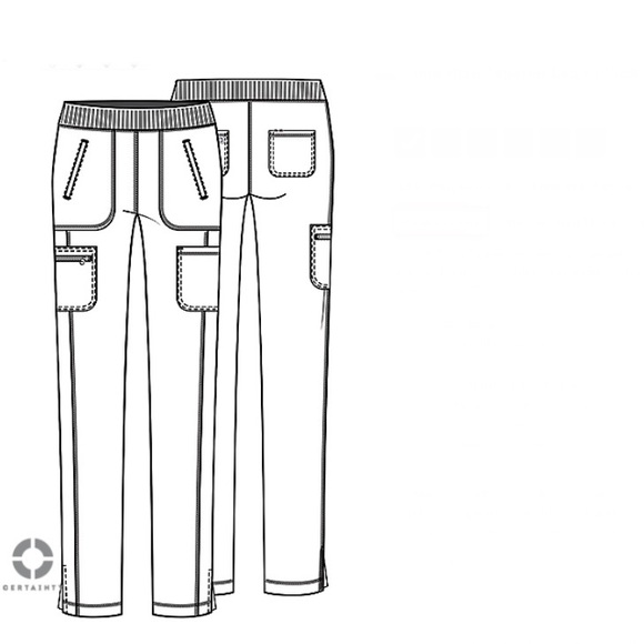 Petite Midrise Tapered Leg Scrub Pant (Pewter) - Picture 5 of 5